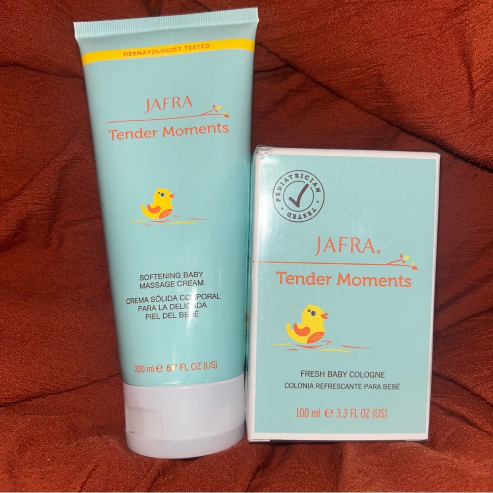 Jafra Tender Moments Baby Cologne & Massage Cream Set – New